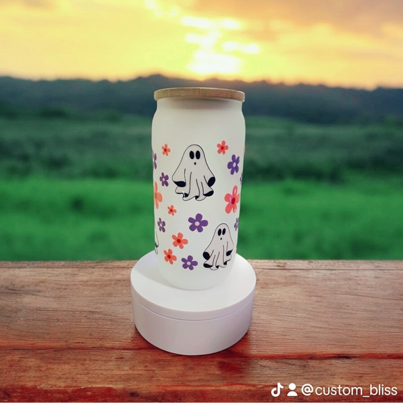 Cute spooky ghost 16 oz Tumbler new! - Picture 2 of 2